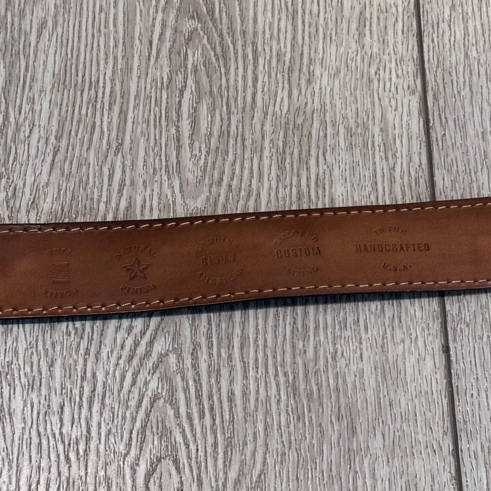 Links & Kings Belt Mens 38 Black Genuine Bison Leather Handcrafted USA Golf